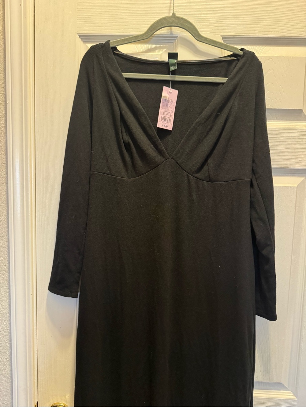 wild fable Black Long Sleeve V-Neck Dress